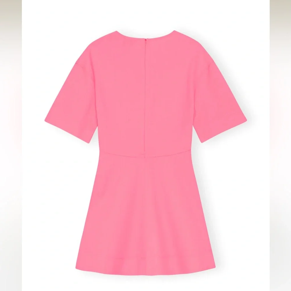 Ganni Stretch suiting v-neck mini dress - Picture 8 of 13